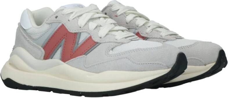 New Balance Grijze Leren-Textiel Sneakers Grijs Dames