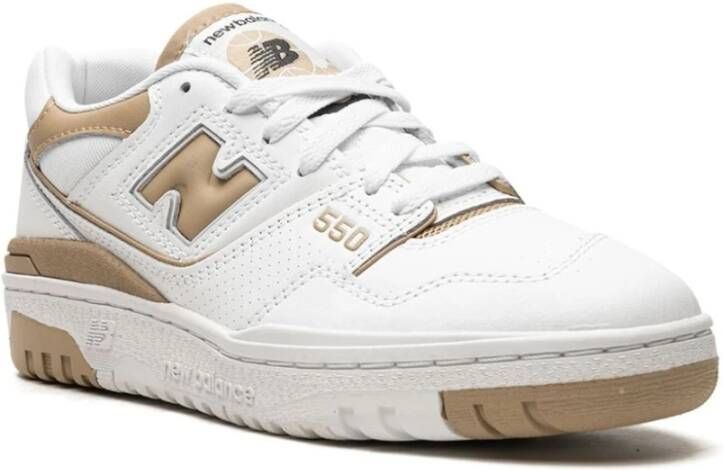 New Balance Beige Sneakers van Kalfsleer voor Vrouwen White Dames