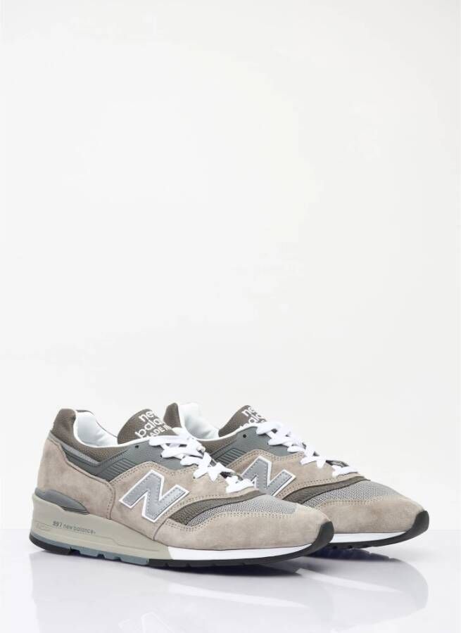 New Balance Suede en Mesh Sneakers Beige Heren