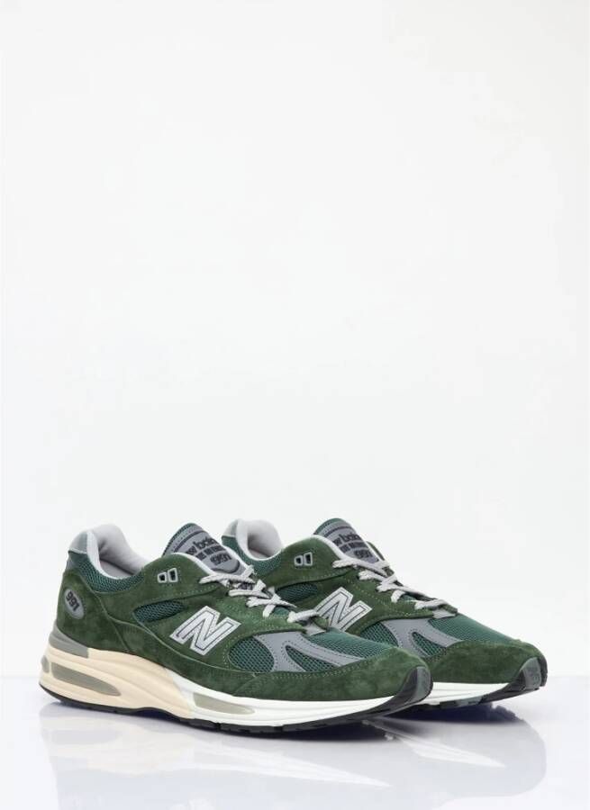 New Balance Suède Mesh Sneakers Logo Borduurwerk Green Heren