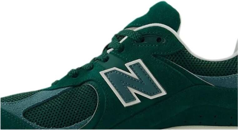 New Balance Suede Mesh Sneakers Logo Print Green Heren