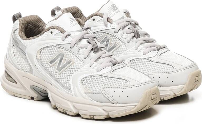 New Balance Witte Beige Sneakers Veters Rubberen Zool White Dames