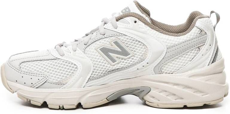 New Balance Witte Beige Sneakers Veters Rubberen Zool White Dames