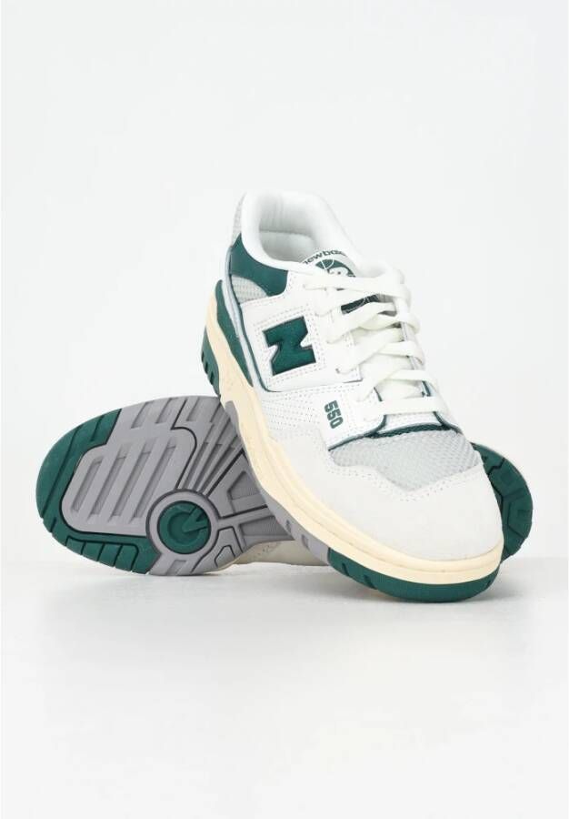 New Balance Witte en groene damessneakers 550 Green Dames