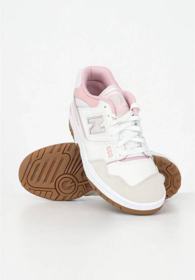 New Balance Witte en roze lage sneakers Beige Dames