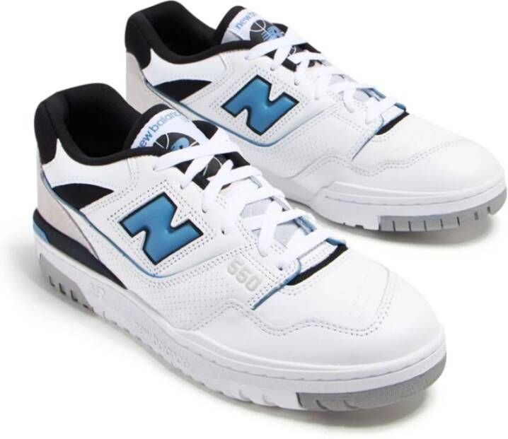 New Balance Witte Leren Platte Schoenen Rubberen Zool White Heren