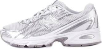 New Balance Witte Leren Sneakers Met Geperforeerde Details White Heren