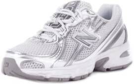 New Balance Witte Leren Sneakers Met Geperforeerde Details White Heren