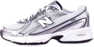 New Balance Witte Leren Sneakers Met Geperforeerde Details White Heren