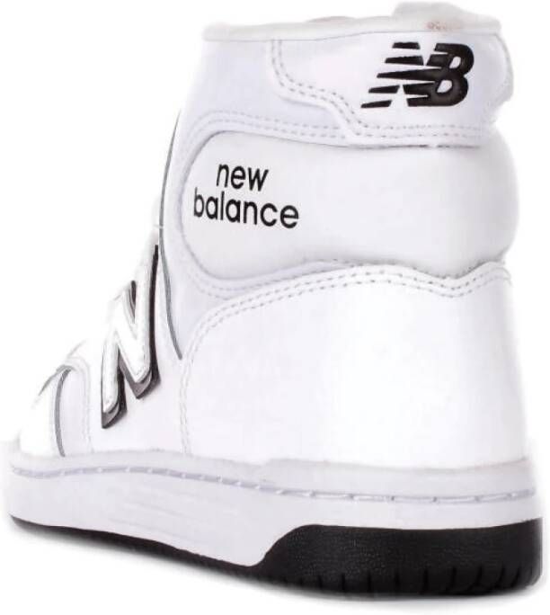 New Balance Witte Logo Sneakers Leer Canvas Rubber White Dames