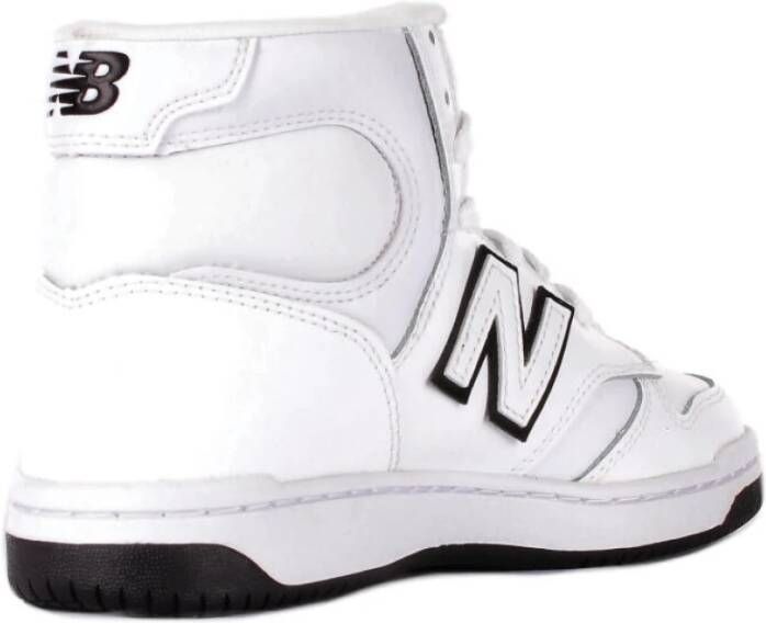 New Balance Witte Logo Sneakers Leer Canvas Rubber White Dames