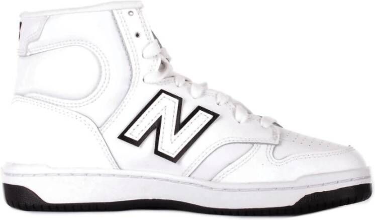 New Balance Witte Logo Sneakers Leer Canvas Rubber White Dames