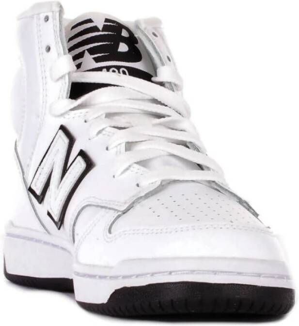 New Balance Witte Logo Sneakers Leer Canvas Rubber White Dames