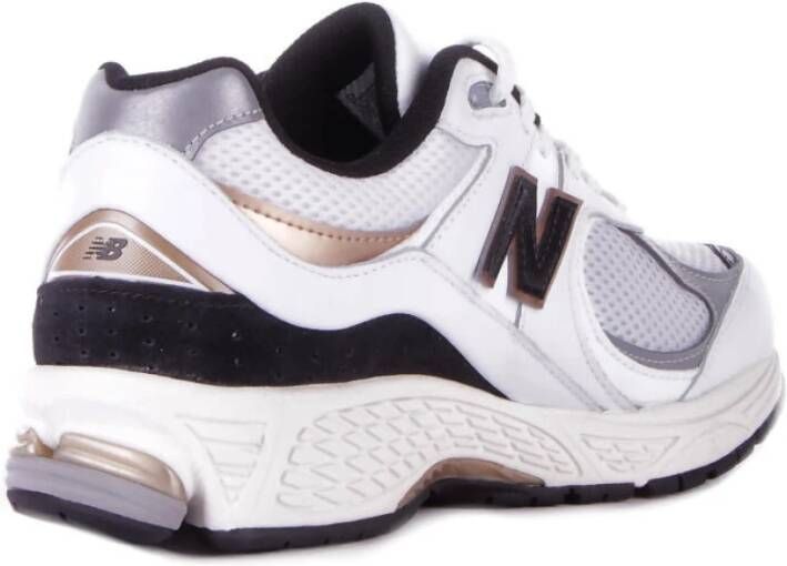 New Balance Witte Sneakers Logo Leer Rubber Stof White Heren