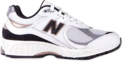 New Balance Witte Sneakers Logo Leer Rubber Stof White Heren