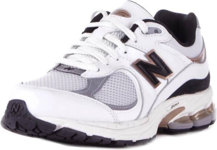 New Balance Witte Sneakers Logo Leer Rubber Stof White Heren