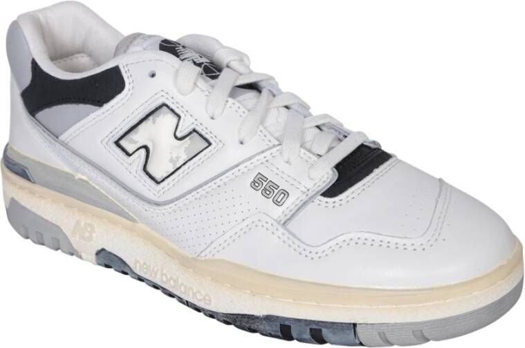 New Balance Witte Sneakers Stijlvol Ronde Neus Vetersluiting White Heren