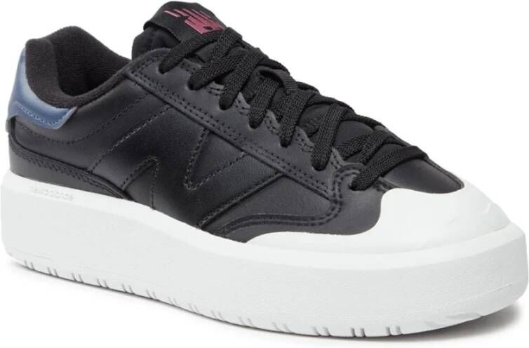 New Balance Zwarte leren sneakers Uni stijl Black Dames