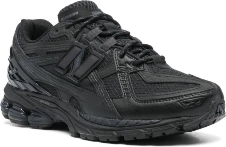 New Balance Zwarte Mesh Sneakers Veters Logo Black Heren