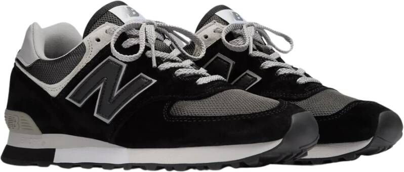 New Balance Zwarte platte schoenen 576 stijl Black Heren