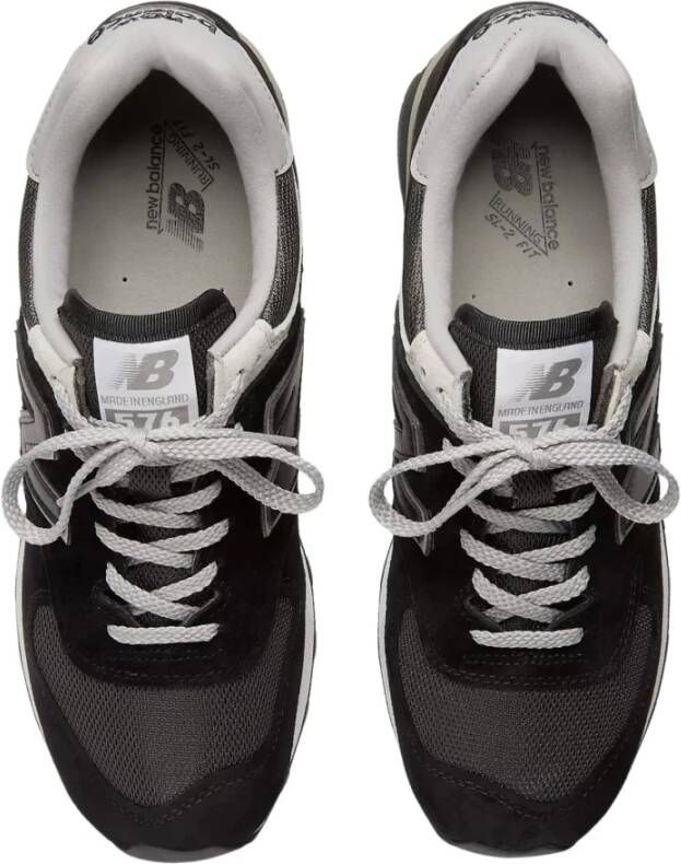 New Balance Zwarte platte schoenen 576 stijl Black Heren