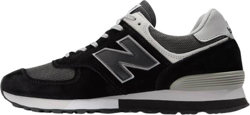 New Balance Zwarte platte schoenen 576 stijl Black Heren