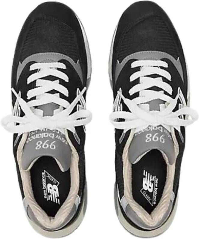 New Balance Zwarte platte schoenen 998 Made in USA Black Heren