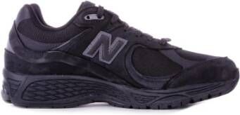 New Balance Zwarte Sneakers Leer Rubber Stof Black Heren