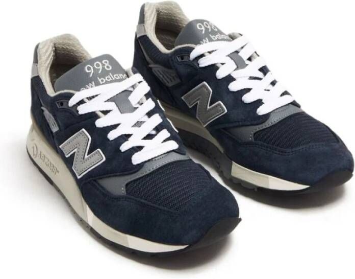 New Balance Zwart Grijs Suède Panel Sneakers Blue Heren