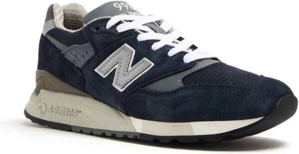 New Balance Zwart Grijs Suède Panel Sneakers Blue Heren