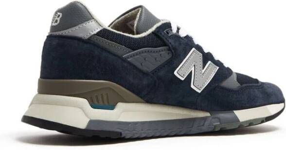 New Balance Zwart Grijs Suède Panel Sneakers Blue Heren