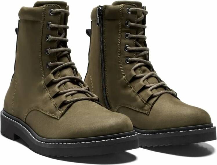 New Feet Nubuck Veterschoenen met Rits Green Dames