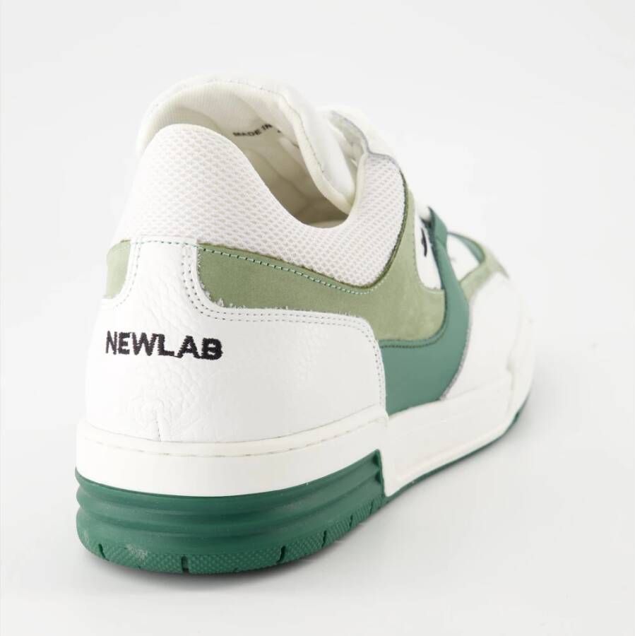 Newlab Groene Leren en Suède Manden Multicolor Heren