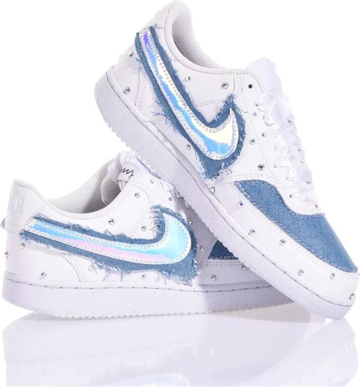 Nike Aangepaste Damessneakers Zilver Lichtblauw Multicolor Unisex