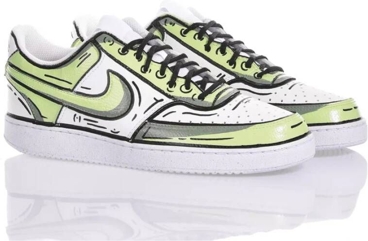 Nike Aangepaste Groen Witte Sneakers Multicolor Heren