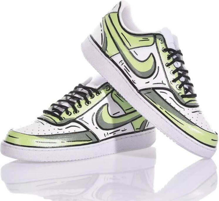 Nike Aangepaste Groen Witte Sneakers Multicolor Heren