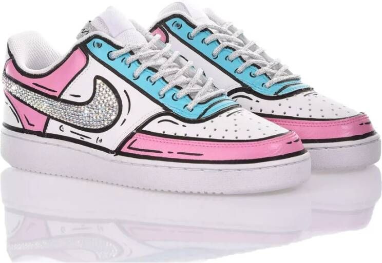 Nike Aangepaste lichtblauw wit roze sneakers Multicolor Unisex