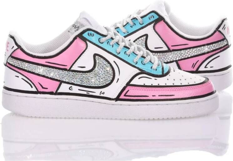 Nike Aangepaste lichtblauw wit roze sneakers Multicolor Unisex