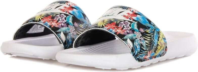 Nike Bedrukte Slide Slippers Zwart Wit Multicolor Dames