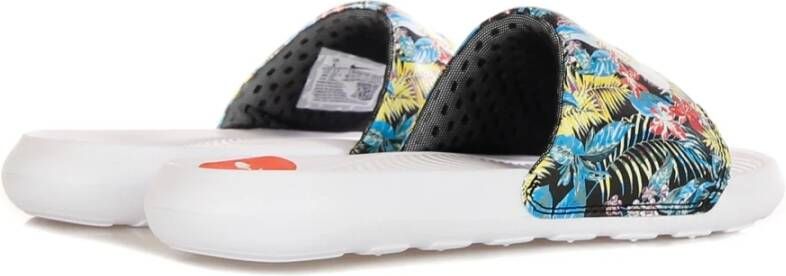 Nike Bedrukte Slide Slippers Zwart Wit Multicolor Dames