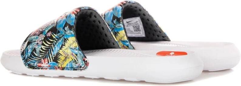 Nike Bedrukte Slide Slippers Zwart Wit Multicolor Dames