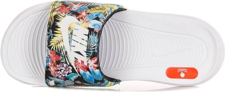 Nike Bedrukte Slide Slippers Zwart Wit Multicolor Dames