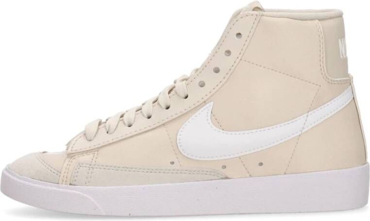 Nike Bruin Leren Hoge Sneaker Beige Dames