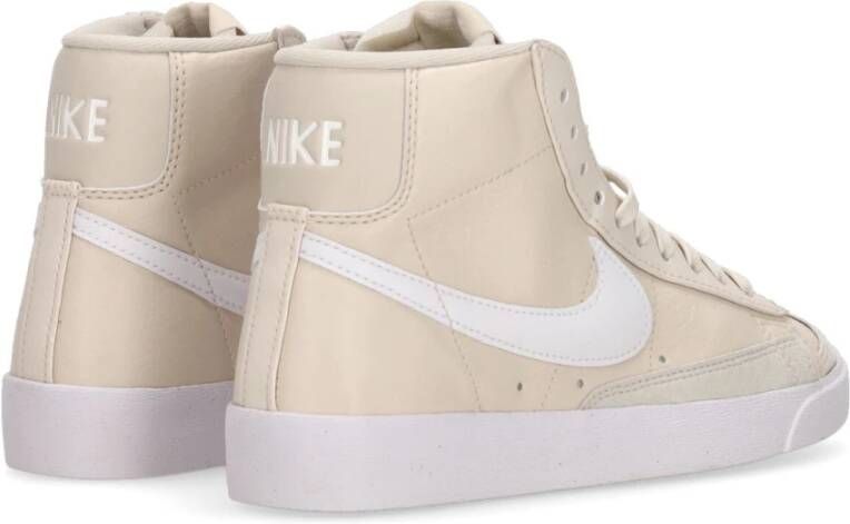 Nike Bruin Leren Hoge Sneaker Beige Dames