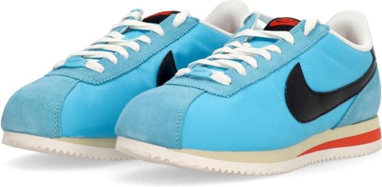 Nike Cortez Textiel Lage Schoen Blauw Zwart Rood Blue Heren