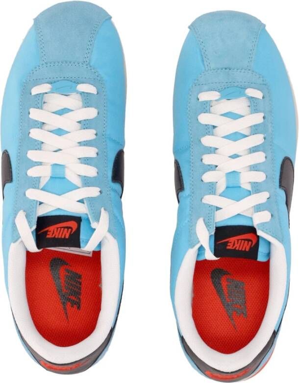 Nike Cortez Textiel Lage Schoen Blauw Zwart Rood Blue Heren