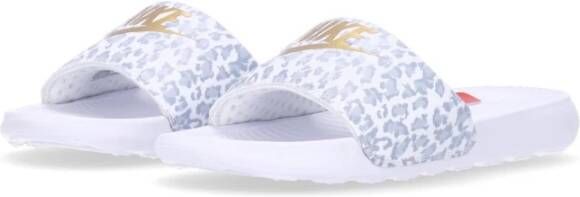 Nike Dierenprint Slide Slippers Wit Goud Grijs White Dames