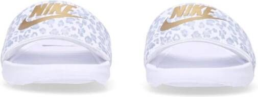 Nike Dierenprint Slide Slippers Wit Goud Grijs White Dames