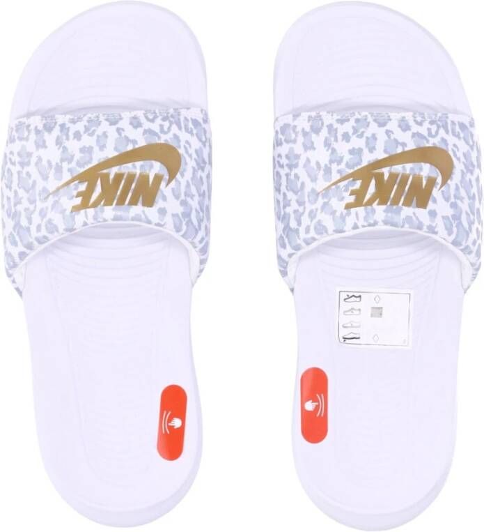 Nike Dierenprint Slide Slippers Wit Goud Grijs White Dames