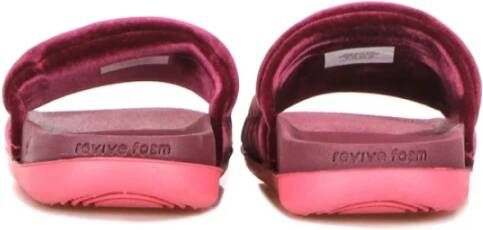 Nike Fluwelen Band Slippers Donkerroze Pink Dames